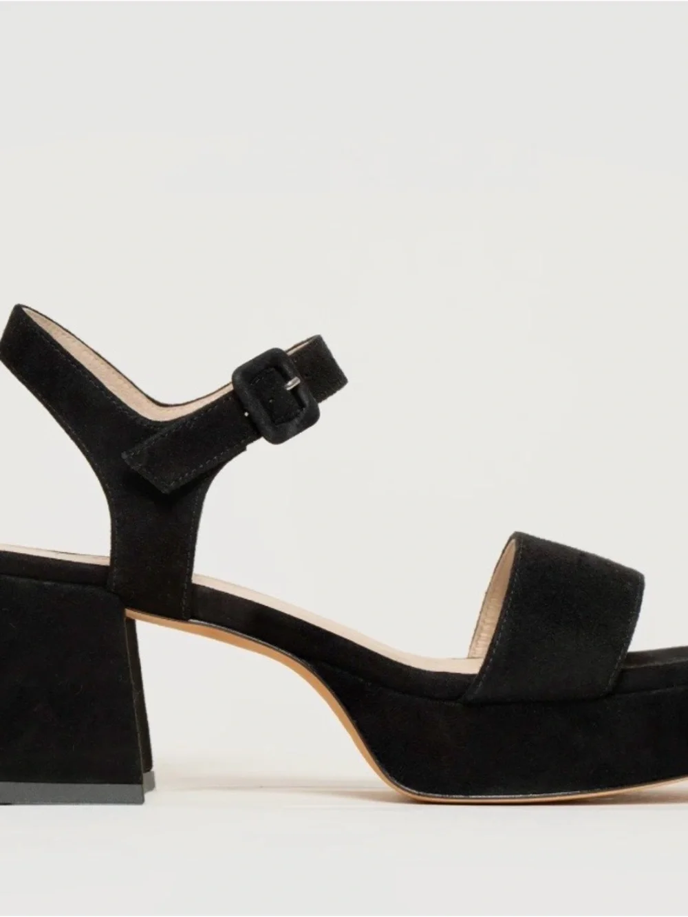 M Gemi The Lizza Nuova Black Patent Platform Block Heel Sandals